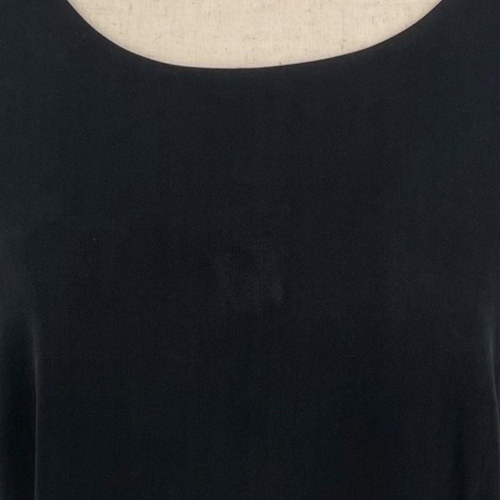 Tommy Bahama Womens 100% Silk Shift Sheath Dress Size 14 Black LBD Quiet Luxury - Picture 6 of 12